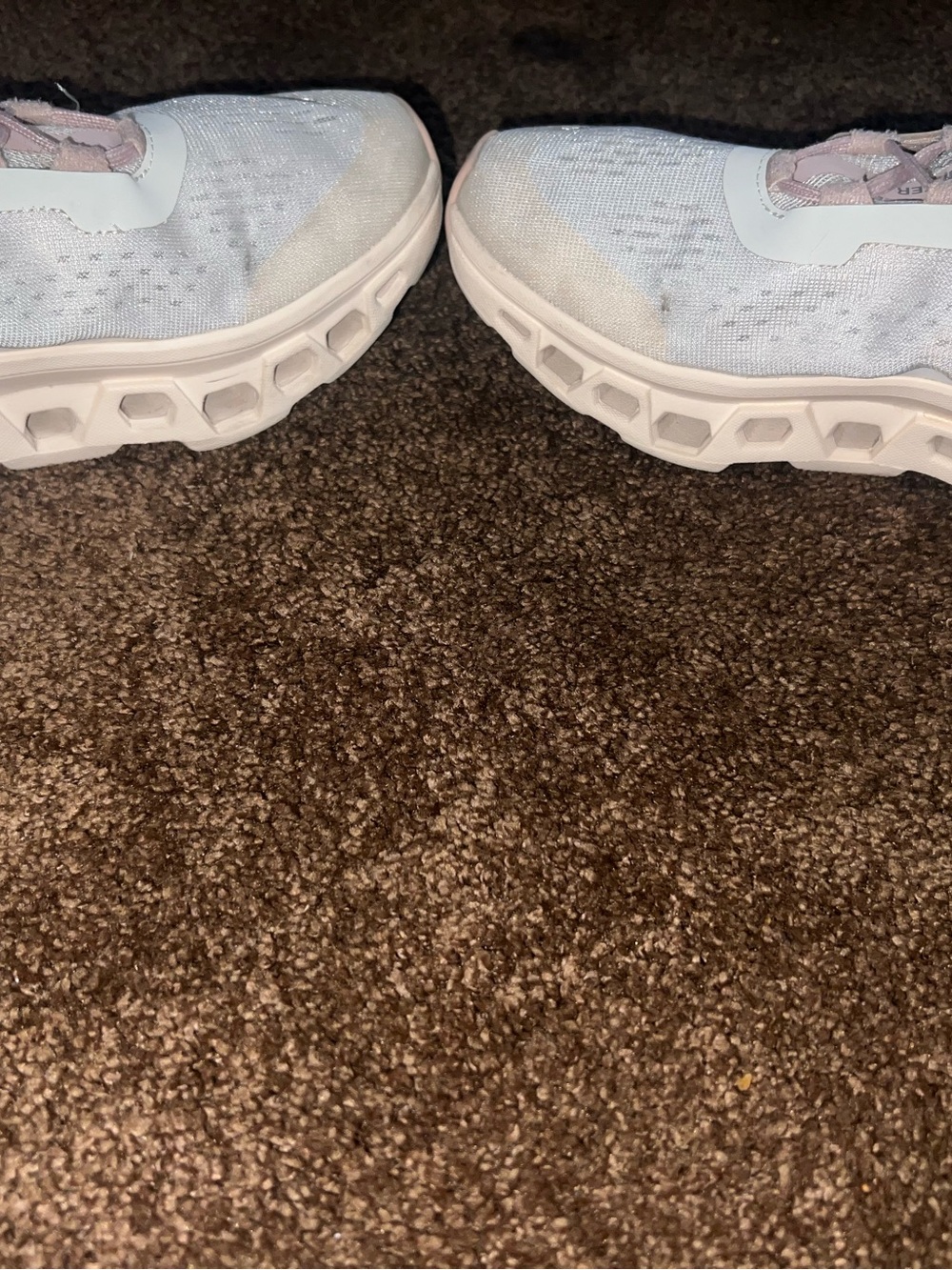 Light Pink and White Women's Cloud-Tech Cushion Sneakers - Picture 8 of 10